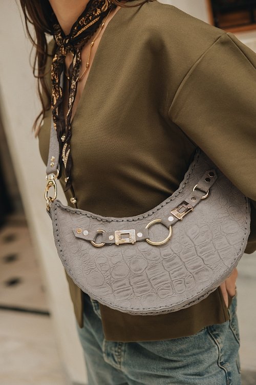 La luna grey suede nickel