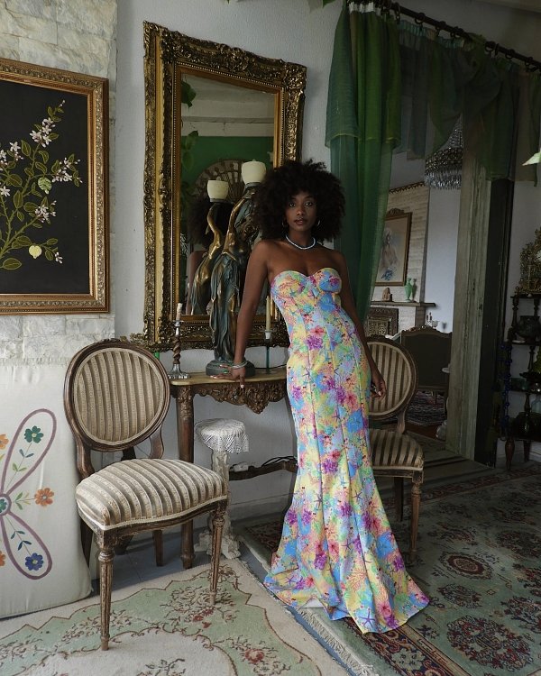 Sunburnt strapless maxi dress