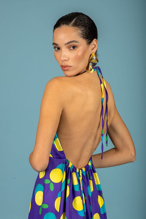 Diego open back dress (Purple)