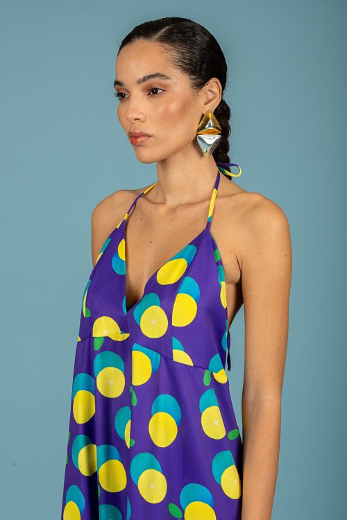 Diego open back dress (Purple)