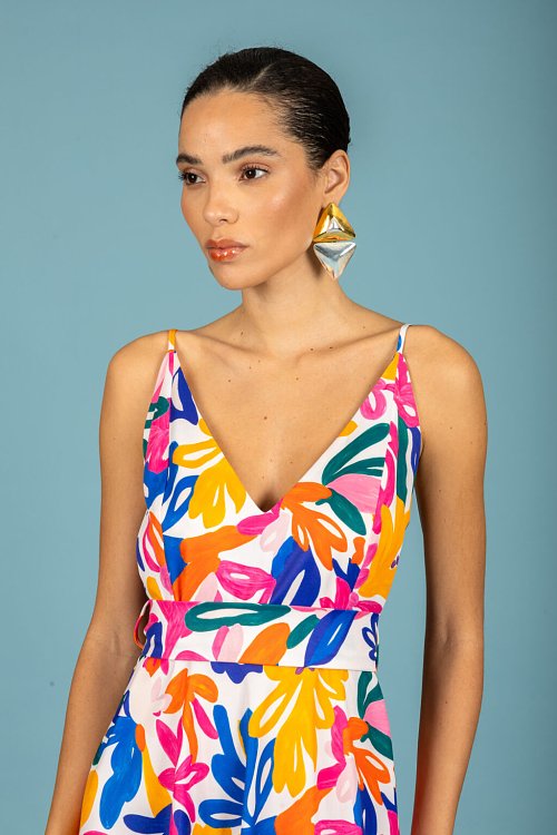 Paolo v-neck dress White