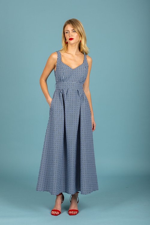 Aelia poplin dress Blue