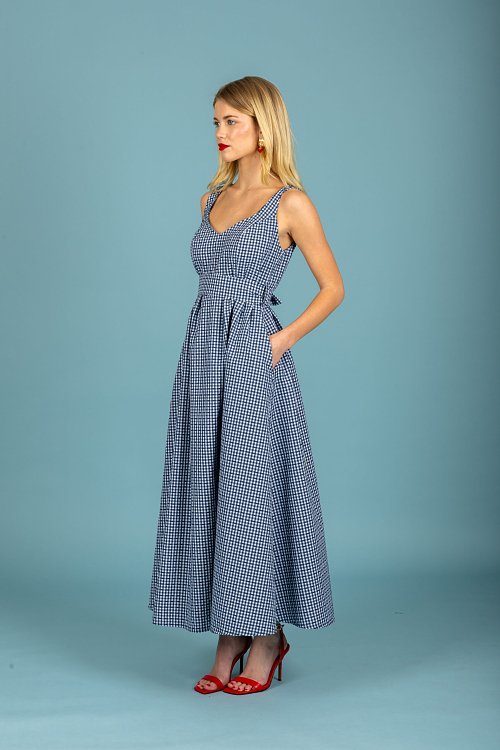 Aelia poplin dress Blue