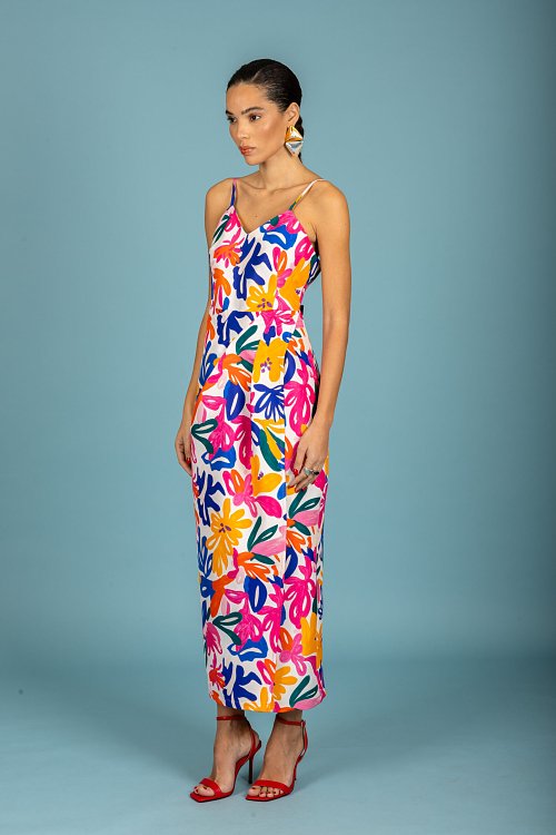 Paolo wrap slim dress White
