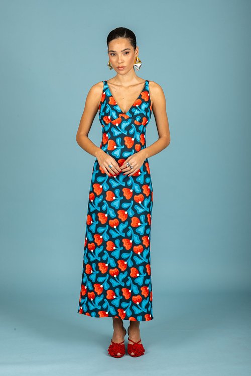 Monica slim dress (Blue)