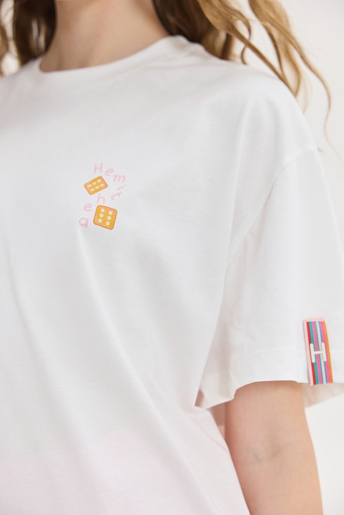 Cheetah T-shirt Off-White Tavli