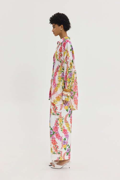 Heather Shirt Dragon Flower White