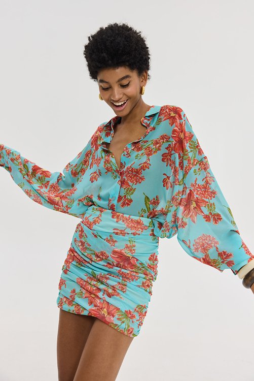 Heather Shirt Crayon Aqua