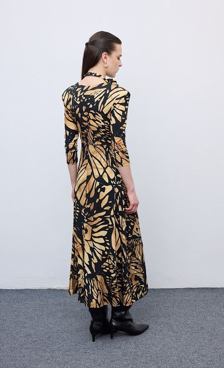 Mosaic Butterfly Midi Dress