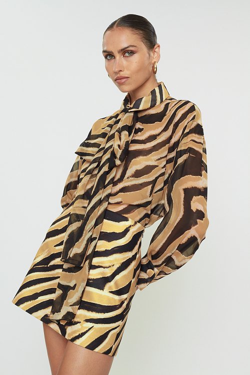 Thalia mini skirt caramel zebra