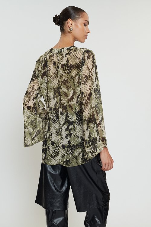 Estelle shirt olive snake