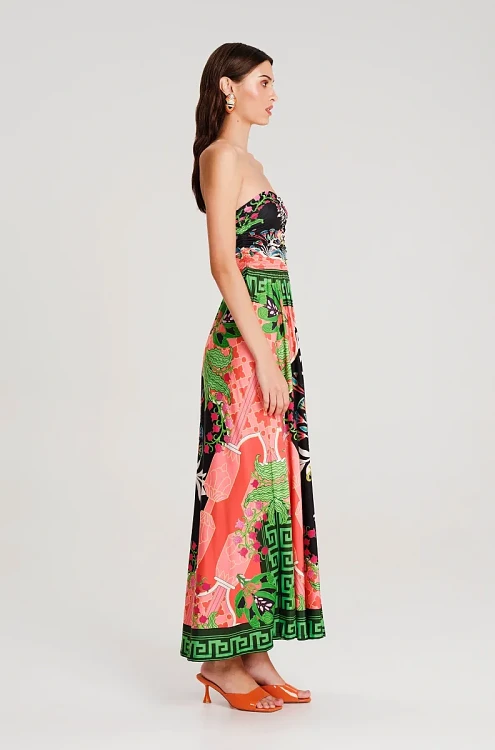 Rainforest Strapless Long Dress