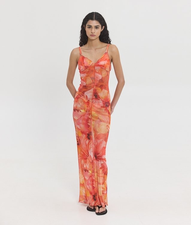 Venus el sol floral maxi dress