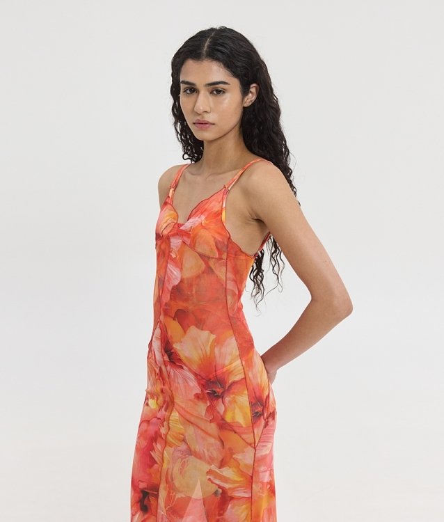 Venus el sol floral maxi dress