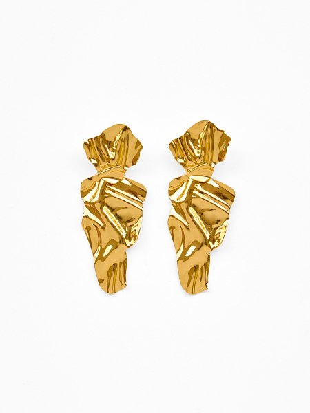 Sculpture earrings gold