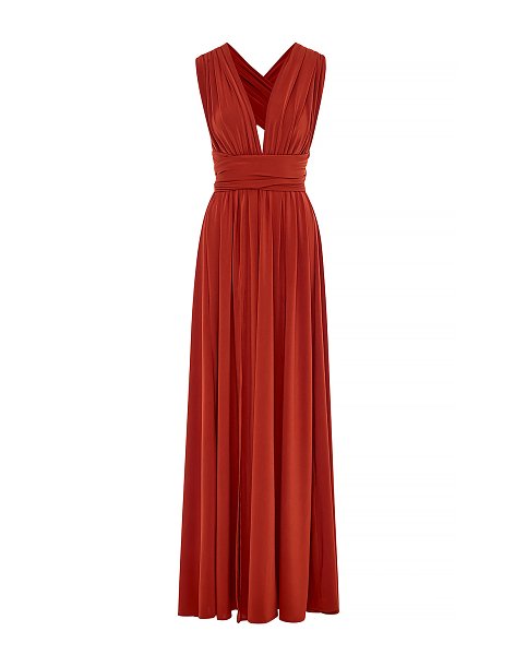Beatrice polymorphic dress terracota