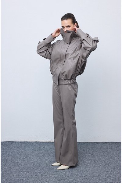 Leather Knots Pants Grey