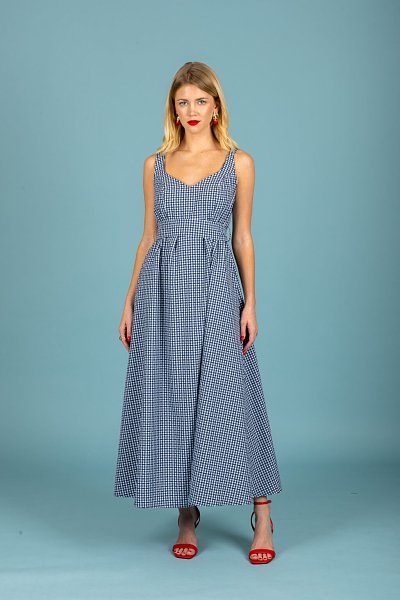 Aelia poplin dress Blue