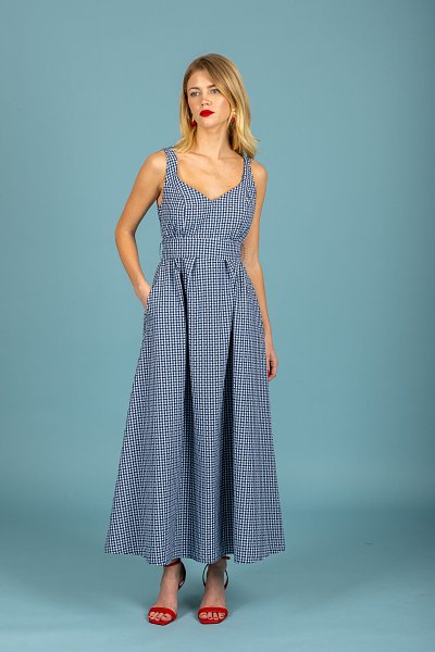 Aelia poplin dress Blue