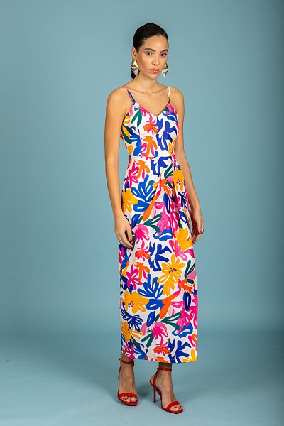 Paolo wrap slim dress White