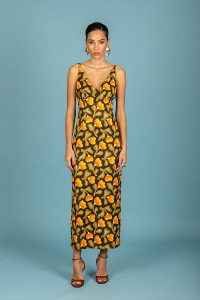 Monica slim dress Yellow