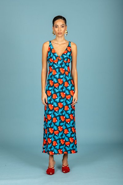 Monica slim dress Blue