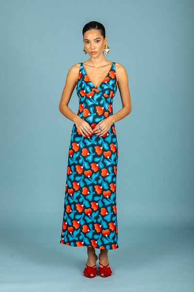 Monica slim dress Blue