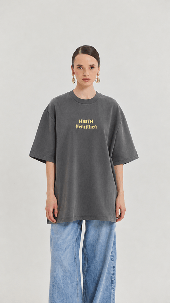 Cheetah Grey T-Shirt Yellow Tape