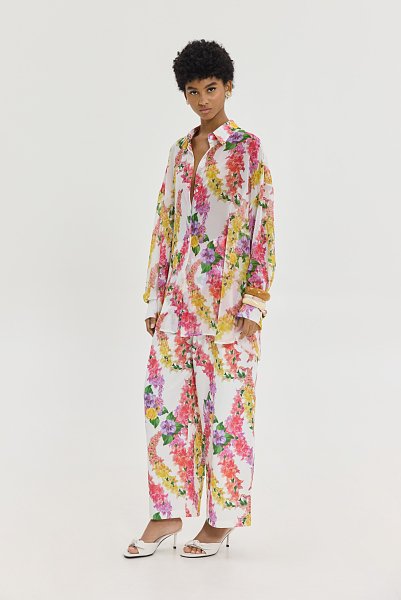 Heather Shirt Dragon Flower White