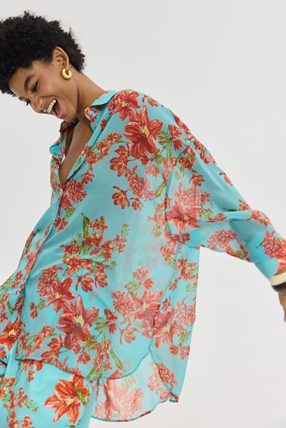 Heather Shirt Crayon Aqua
