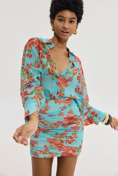 Heather Shirt Crayon Aqua