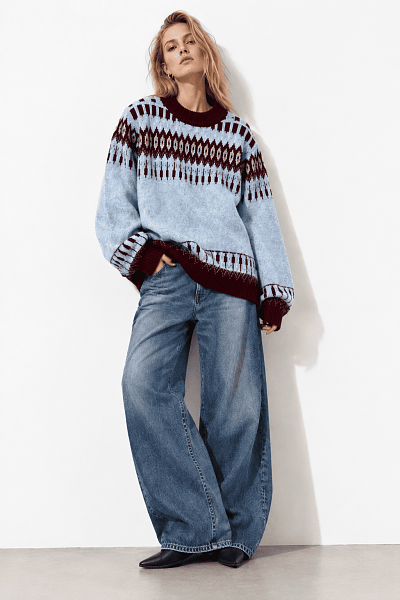 Sylvia knitted blouse light blue