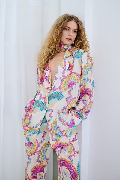 Goldray white satin co ord set