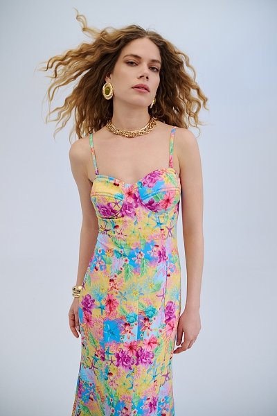 Sunburnt strapless maxi dress