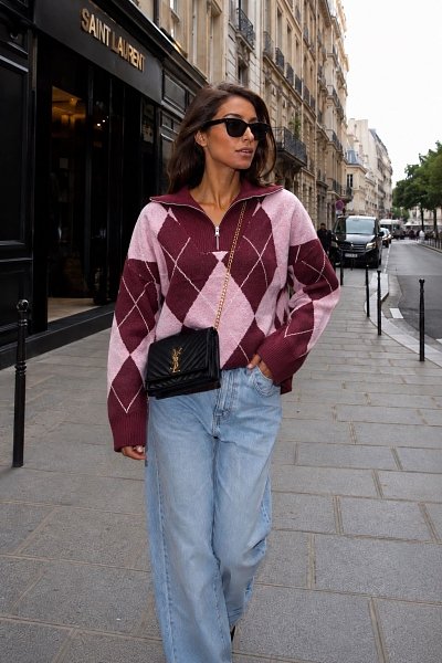 Zilda knitted blouse bordeaux