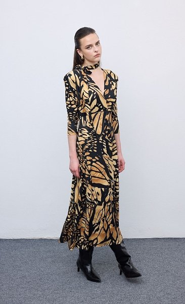 Mosaic Butterfly Midi Dress