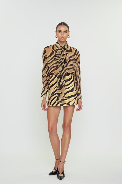 Thalia mini skirt caramel zebra