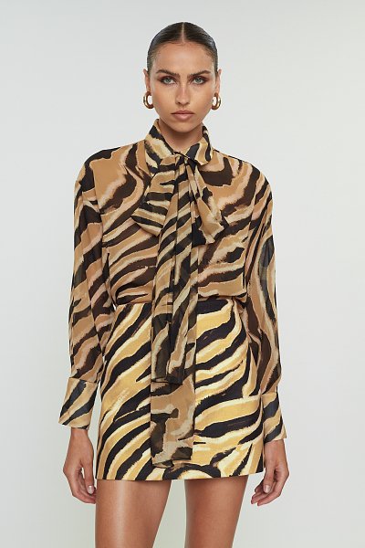 Thalia mini skirt caramel zebra