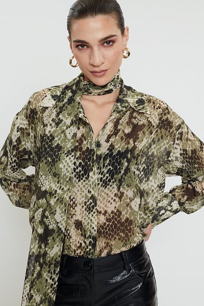 Mila shirt olive snake