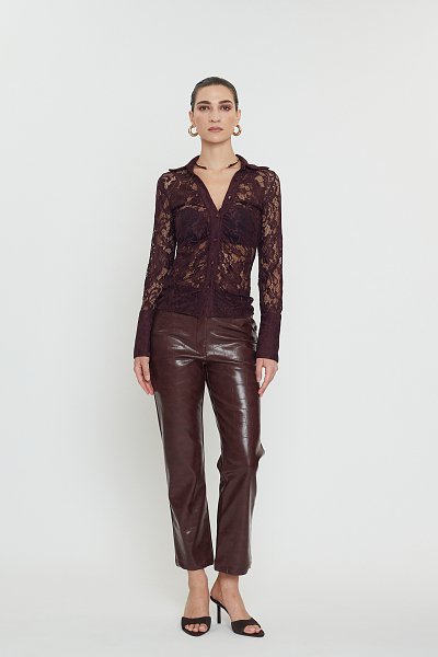 Kendra croco pants bordeaux