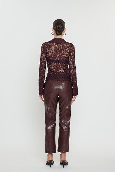 Kendra croco pants bordeaux
