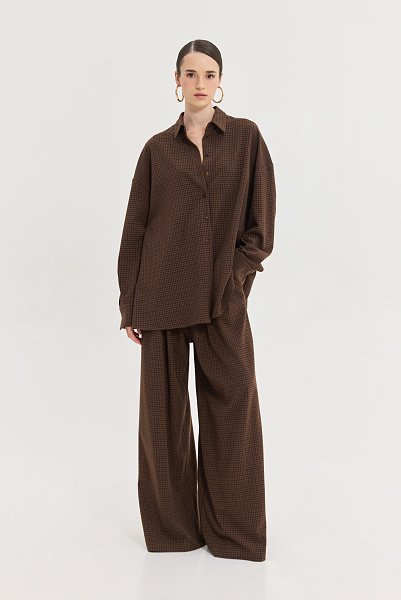 Martha Pants Brown Plaid