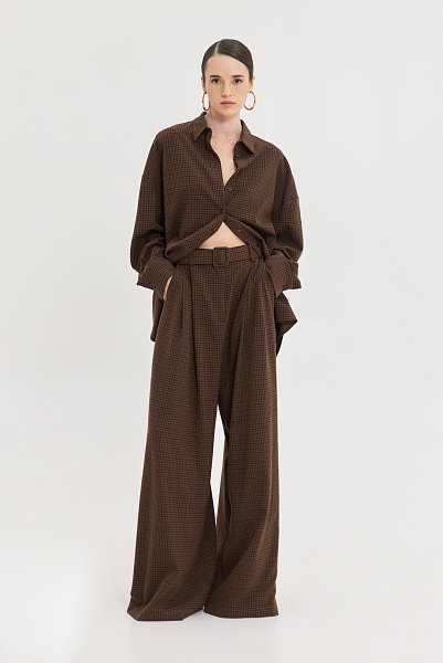 Martha Pants Brown Plaid