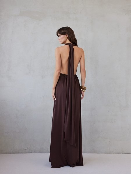 Beatrice polymorphic dress royal brown