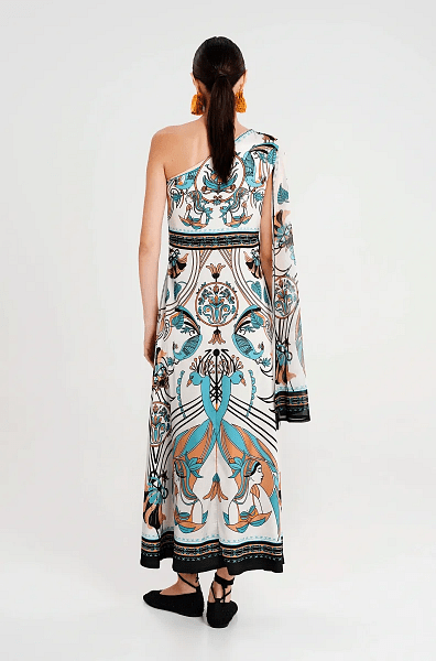 Fountain One Shoulder Long Dress