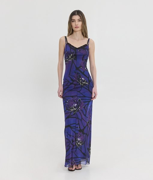Venus midnight floral maxi dress