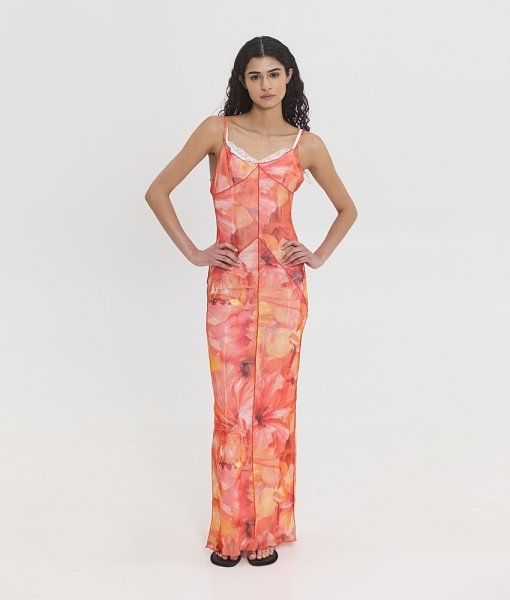 Venus el sol floral maxi dress