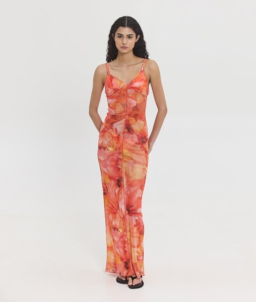 Venus el sol floral maxi dress