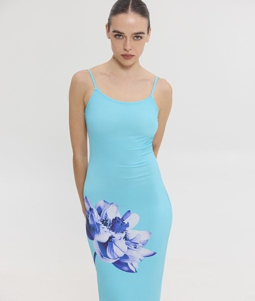 Veronica dress aqua floral