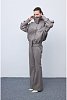 Leather Knots Pants Grey